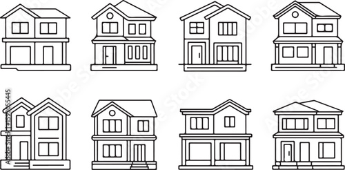 Diverse residential dwelling outlines house home