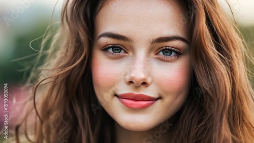 Wallpaper Mural Caucasian woman peaceful relax at nature garden  Torontodigital.ca