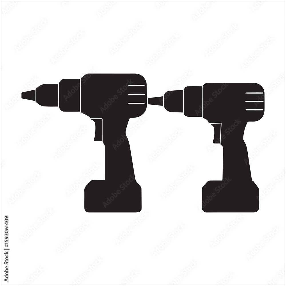 cordless drill silhouette icon cordless drill silhouette icon
