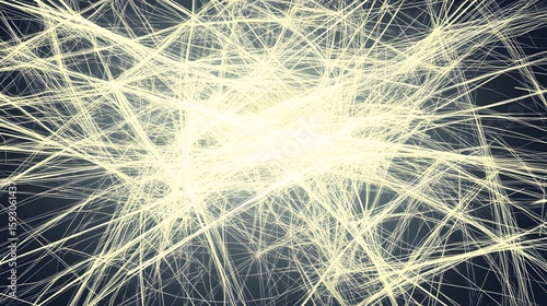 Abstract Network Lines Background, Digital Art, Bright Yellow Lines