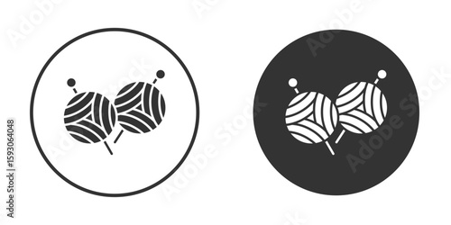 Wool ball icon. Black filled vector illustration. vector logo template