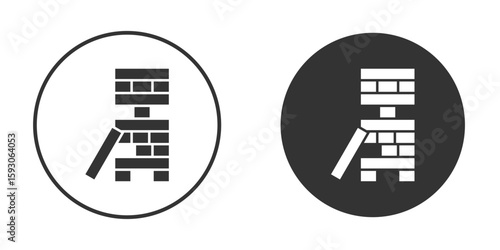 Wooden block icon. Black filled vector illustration. vector logo template