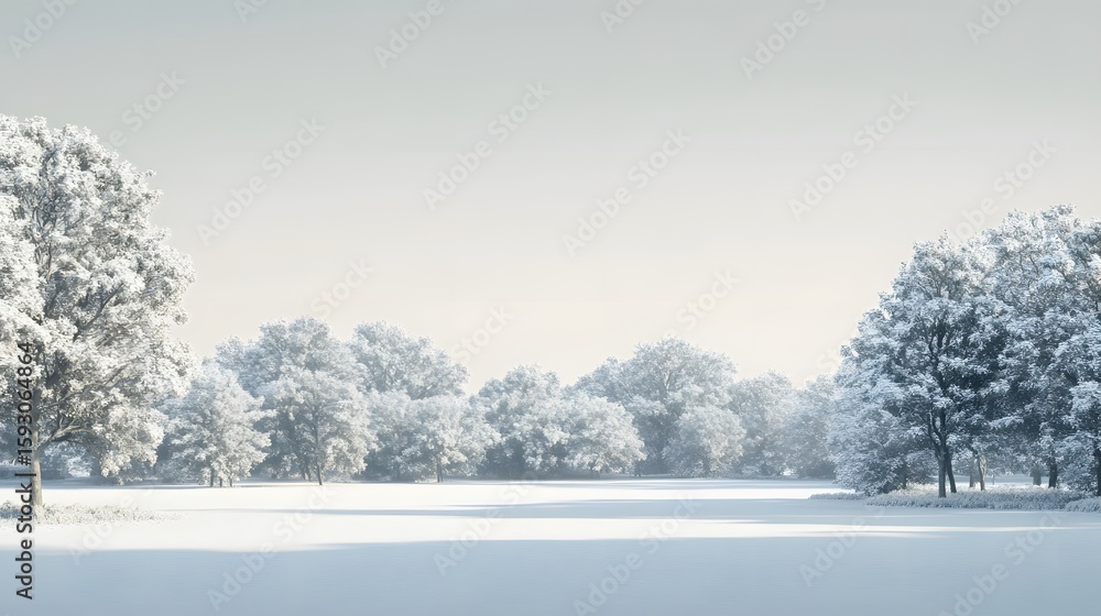 Fototapeta premium Winter Wonderland Snow Covered Trees Landscape
