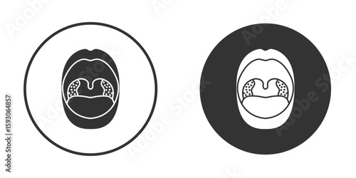 Tonsillitis icon. Black filled vector illustration. vector logo template