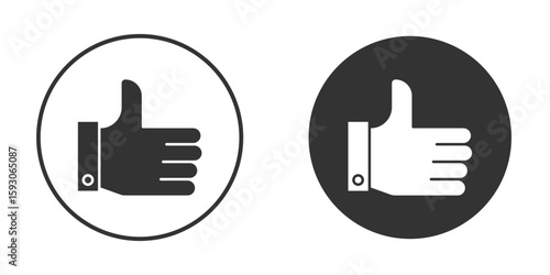 Thumb up icon. Black filled vector illustration. vector logo template