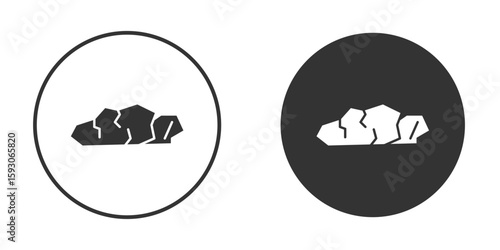 Stone icon. Black filled vector illustration. vector logo template
