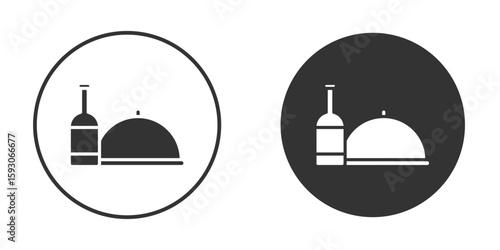 Room service icon. Black filled vector illustration. vector logo template