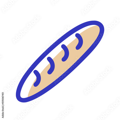 Minimalist bread loaf icon on transparent background PNG or SVG