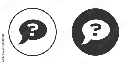 Question icon. Black filled vector illustration. vector logo template