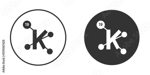 Potassium icon. Black filled vector illustration. vector logo template