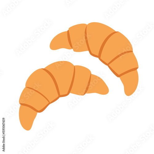 Minimalist croissants icon on transparent background