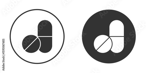Pills icon. Black filled vector illustration. vector logo template
