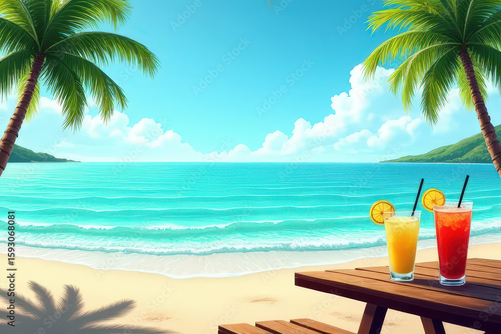 Obraz premium tropical cocktail on the beach