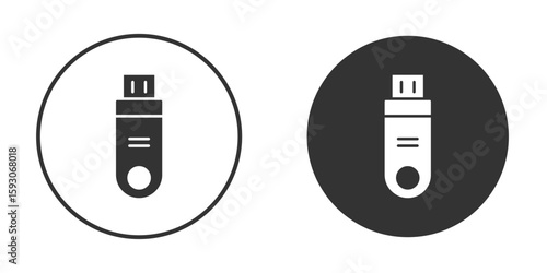 Pendrive icon. Black filled vector illustration. vector logo template