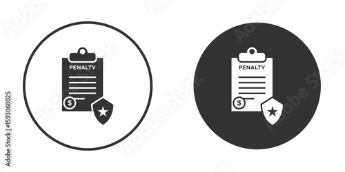 Penalty icon. Black filled vector illustration. vector logo template