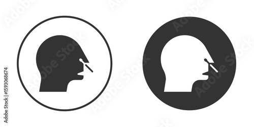 Nasal swab icon. Black filled vector illustration. vector logo template