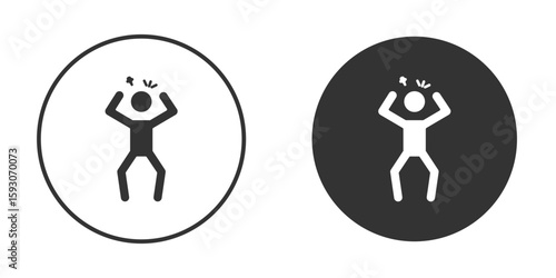 Irritated human icon. Black filled vector illustration. vector logo template