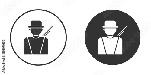 Hunter icon. Black filled vector illustration. vector logo template