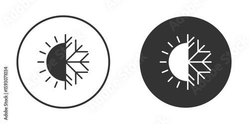Hot and cold icon. Black filled vector illustration. vector logo template