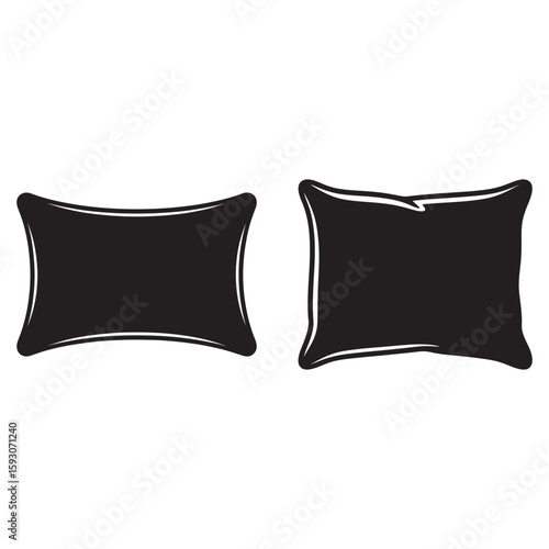Black pillows with white outlines cushion cushions