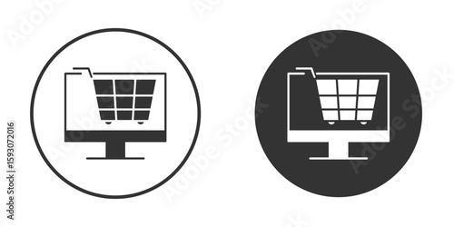 E commerce platform icon. Black filled vector illustration. vector logo template