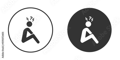 Depression icon. Black filled vector illustration. vector logo template