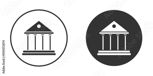 Courthouse icon. Black filled vector illustration. vector logo template