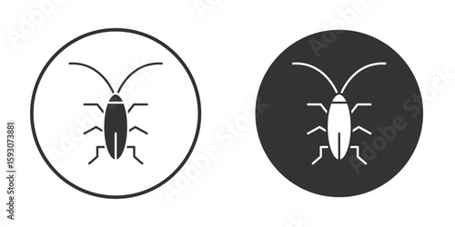 Cockroach icon. Black filled vector illustration. vector logo template