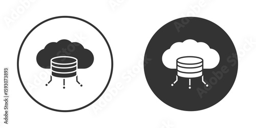 Cloud server icon. Black filled vector illustration. vector logo template