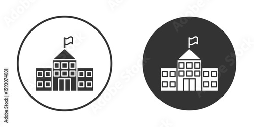 City hall icon. Black filled vector illustration. vector logo template