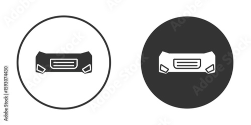 Car bumper icon. Black filled vector illustration. vector logo template
