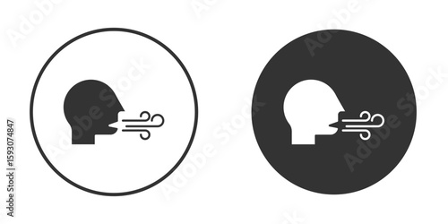 Breath icon. Black filled vector illustration. vector logo template