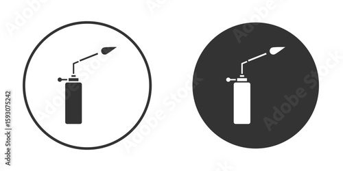 Blowtorch icon. Black filled vector illustration. vector logo template
