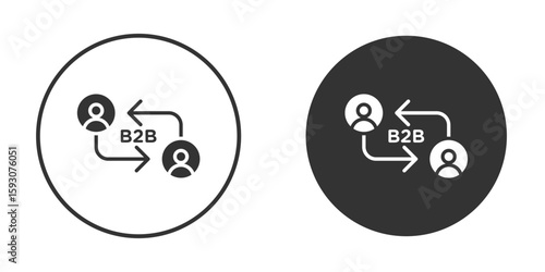 B2B icon. Black filled vector illustration. vector logo template