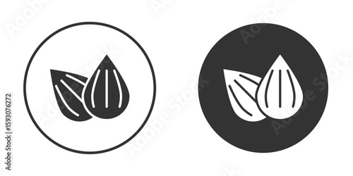Almond icon. Black filled vector illustration. vector logo template