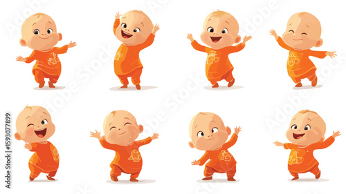 Adorable Baby Characters in Various Expressions