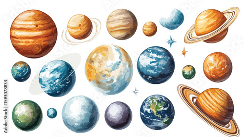 Exploring Solar System Planets Wide Angle