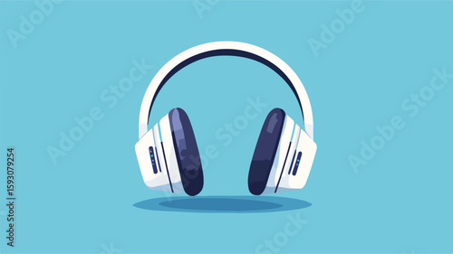 Professional White Stereo Headphones Wide View