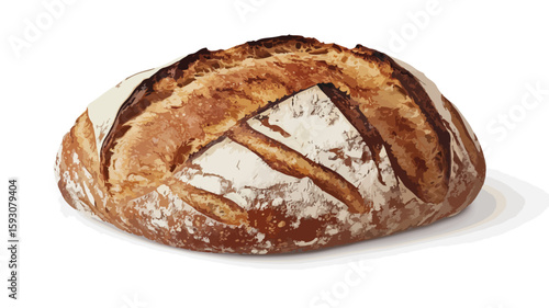 Homemade Sourdough Bread Wide Angle Center