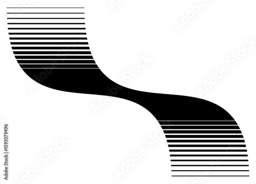 Wavy Vector dynamic pattern with black lines on a white background. Striped Vector background. Design element. For car body, motorcycle, sportswear, toy