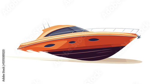 Isolated Speed Boat Vector Illustration