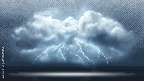 Storm Cloud Lightning Bolt Set Image