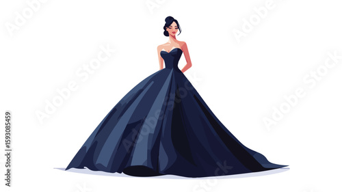 Elegant strapless dress standing portrait photography