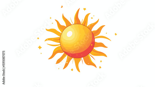 Sun Icon Vector Hot Flat Design