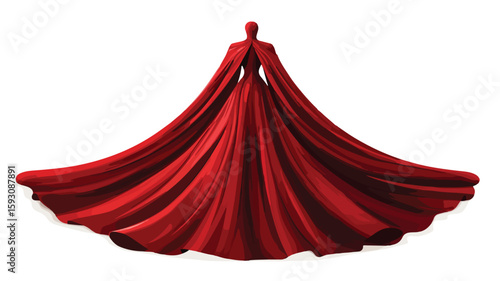 Superhero Red Cape Dress Gown Image
