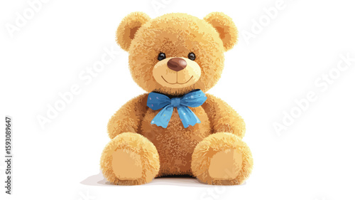 Classic Teddy Bear Toy on White Background