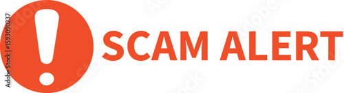 Warning Graphic Design Featuring Scam Alert Message with Bold Colors and Classic Fonts for Cybersecurity Awareness and Fraud Prevention Campaigns