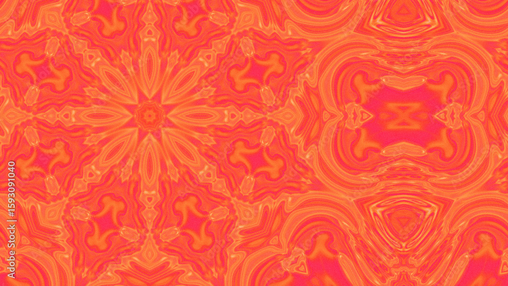 Fototapeta premium Abstract Radiant Burst with Soft Grain Texture, Symmetrical Glow Pattern in Psychedelic Style, Radiating Circular Abstract with Subtle Noise, Kaleidoscopic Starburst with Gradient Flow