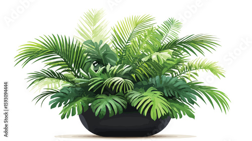 Tropical Greenery Border Wide-Angle Center Shot