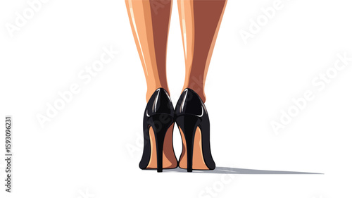 Fashionable legs in black high heels
